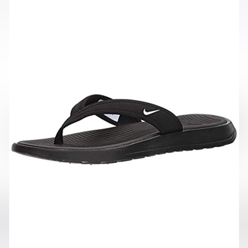 WMNS NIKE ULTRA CELSO THONG TRIPLE BLACKS FLIP FLOPS - Picture 2 of 11